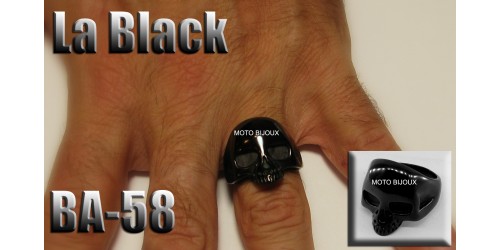 Ba-058, Bague tête de mort La Black acier inoxidable